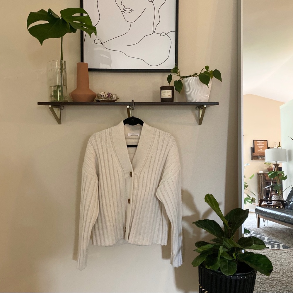 Everlane Cropped Wool Ribbed Sweater Sz. Large